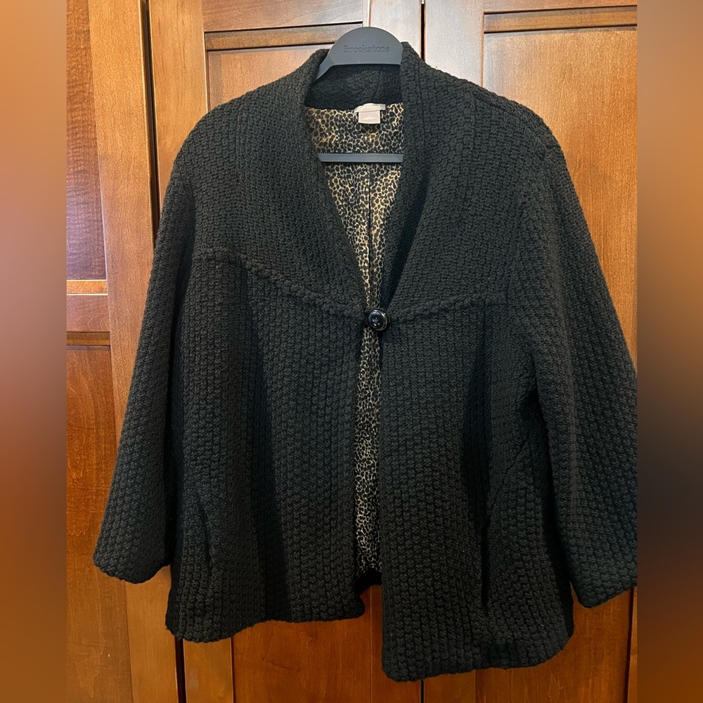 Ann Taylor Black Sweater Coat XL